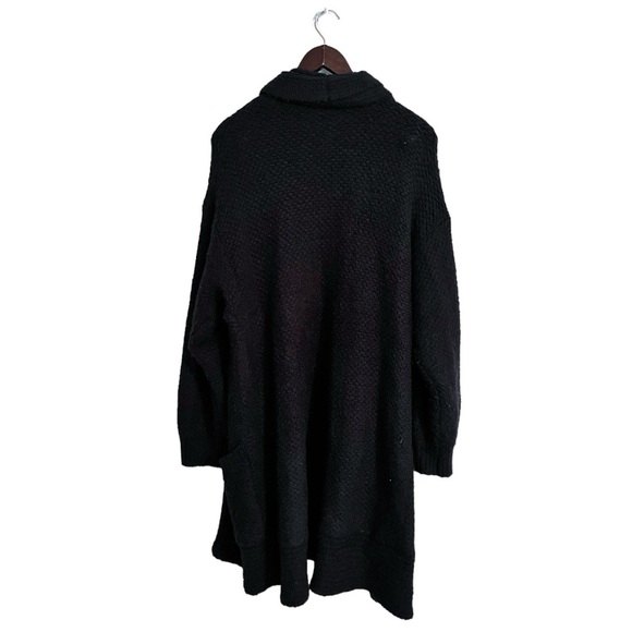 Anthropologie Pilcro Black Eyelash Open Chunky Knit Long Sleeve Cardigan - Picture 2 of 5